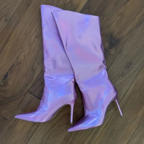 NWT Steve Madden Sarina Iridescent Point Toe Boots Sz 8,5 - Picture 5 of 12
